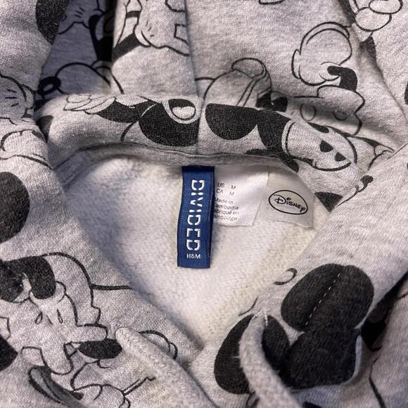 Mickey Mouse Allover Print Hoodie H&M Divided Size Medium - Picture 5 of 6
